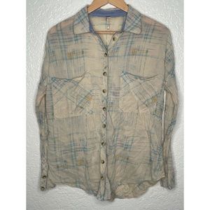 Free People Plaid Long Sleeve shirt